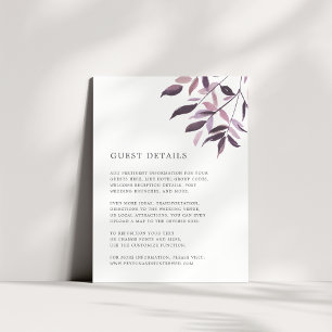 Harvest Blush Wedding Guest Details Card Begleitkarte