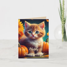 Harvest Erntedank Niedlich Ginger Kitten Pumpkin