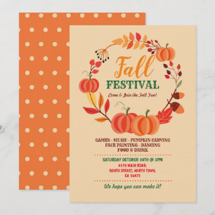 Harvest Fall Festival Pumpkin Herbstveranstaltung  Einladung