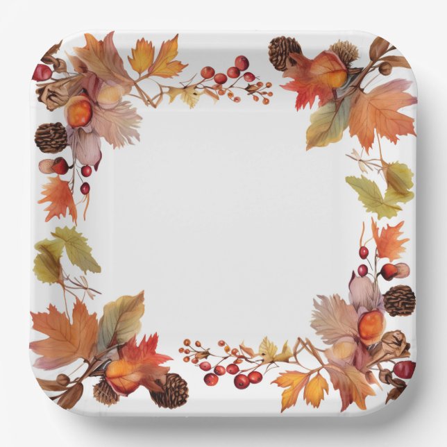 Harvest Glow: Ernte von Wreath Pappteller (Vorderseite)