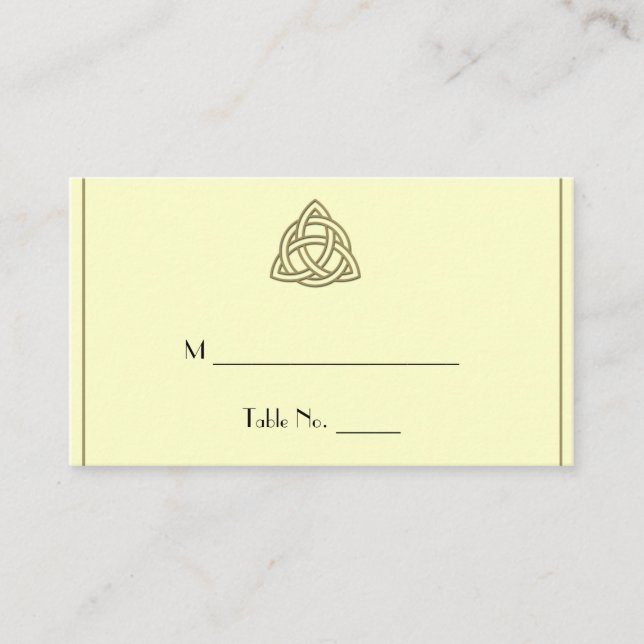 Harvest Gold Celtic Knot Wedding Platzkarten (Vorderseite)