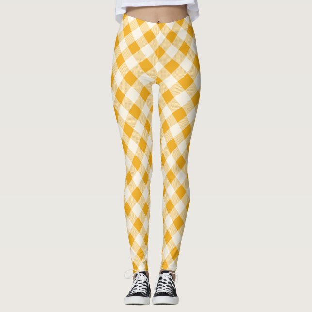 Harvest Gold Gingham Leggings (Vorderseite)