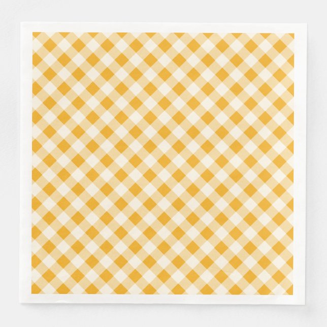Harvest Gold Gingham Serviette (Vorderseite)