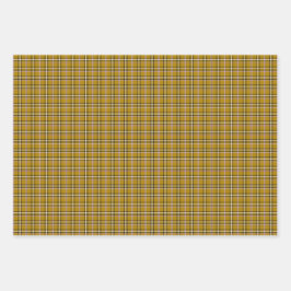 Harvest Gold Plaid Windowpane Pattern Retro Geschenkpapier Set