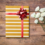 Harvest Gold und Weiß, horizontal gestreift Geschenkpapier<br><div class="desc">Gold und weißes,  horizontal gestreiftes Schleifpapier</div>