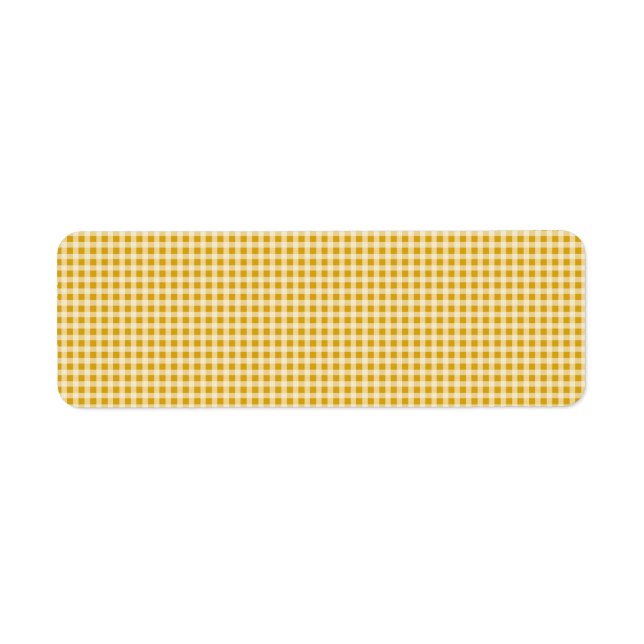 Harvest Gold und White Gingham Karo Kariertes Must (Vorne)