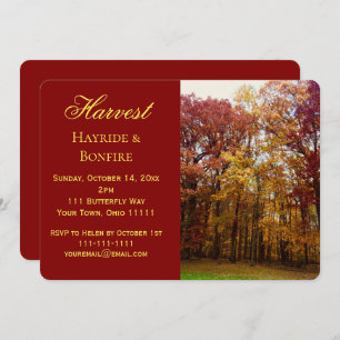 Harvest Hayride et Bonfire Invitation