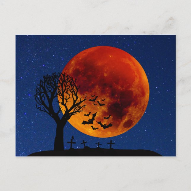 Harvest Moon Halloween Postkarte (Vorderseite)