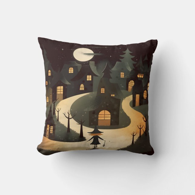 Harvest Moon Magie: Whimsical Hexenkissen Kissen (Vorderseite)