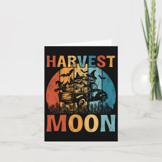 Harvest Moon Vintag Truck Halloween Pumpkins Karte