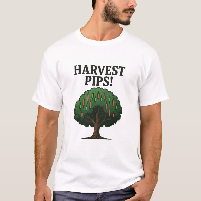 Harvest Pips Forex Trading Tree T - Shirt (Vorderseite)