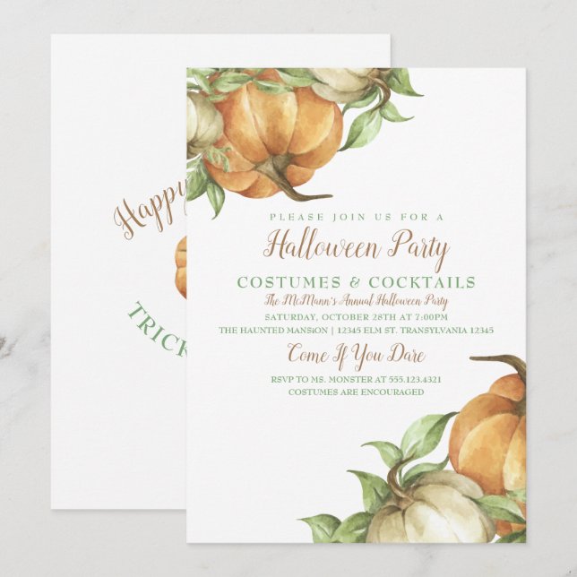 Harvest Pumpkin-Einladung Einladung (Vorne/Hinten)