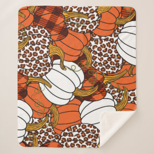 Harvest Pumpkin Patchwork Vintages Muster Sherpadecke