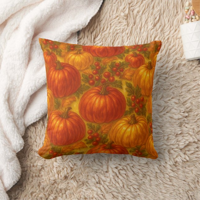 Harvest Pumpkin Pattern - Herbst Erntedank Kissen (Decke)