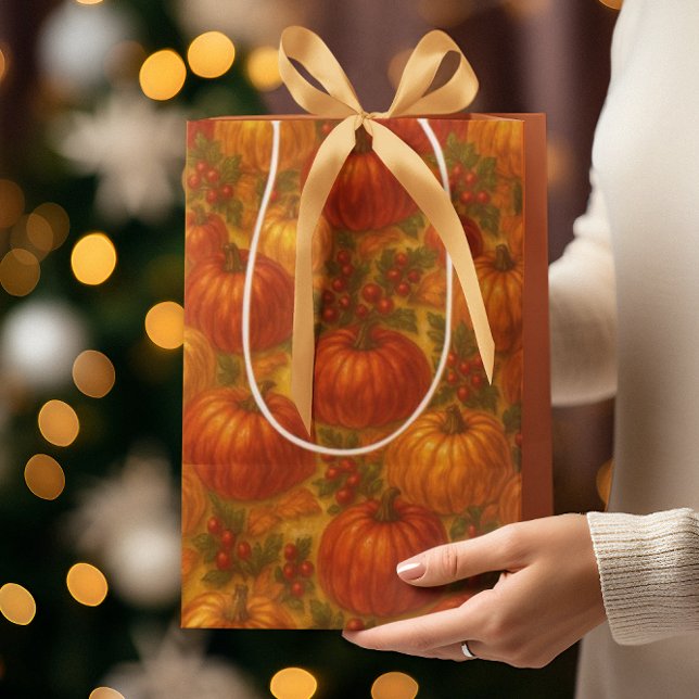 Harvest Pumpkin Pattern - Herbst Erntedank Mittlere Geschenktüte (Von Creator hochgeladen)