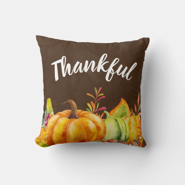 Harvest Pumpkins, Blätter und Foliage Dankbar Kissen (Vorderseite)