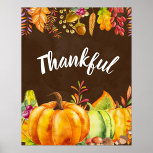 Harvest Pumpkins, Blätter und Foliage Dankbar Poster