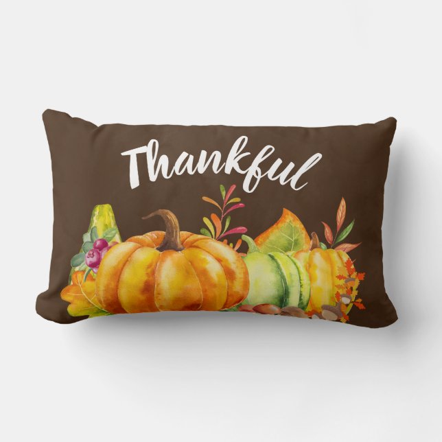 Harvest Pumpkins, Blätter und Folien Lendenkissen (Vorderseite)
