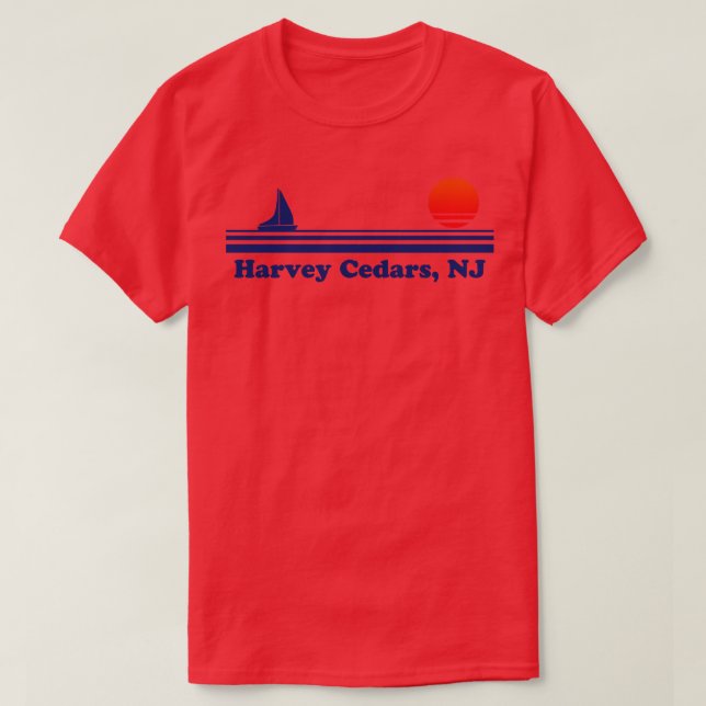 Harvey Cedars NJ Sailboat Sunrise T-Shirt (Design vorne)