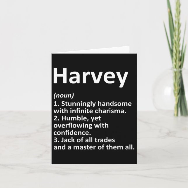 Harvey Definition Personalisiert Name Funny Birthd Karte (Vorderseite)