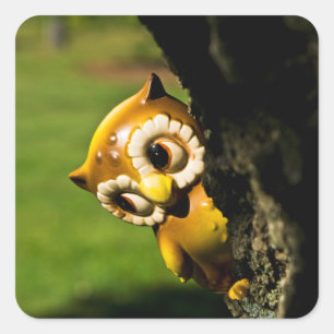 Harvey the Owl II Quadratischer Aufkleber
