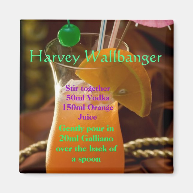 Harvey Wallbanger Cocktail Magnet (Vorne)