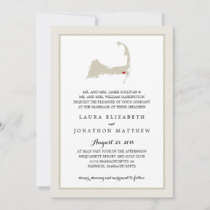 Harwich Cape Cod Map   Hochzeit Einladung