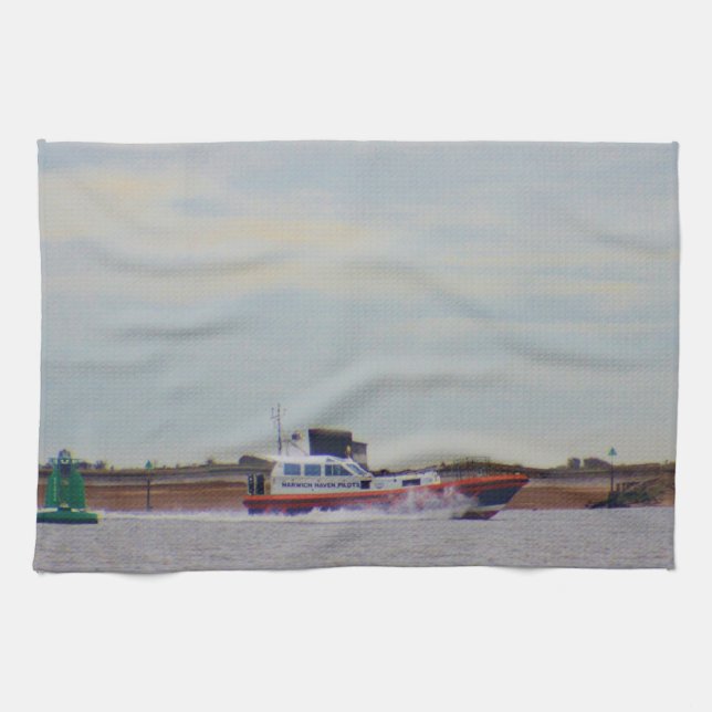 Harwich Hafen-Versuchsboot Geschirrtuch (Horizontal)