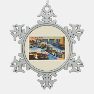 Harwichport Cape Cod Massachusetts MA alte Reise Schneeflocken Zinn-Ornament