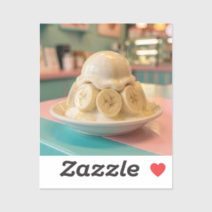 Harz-Bananen-Sundae   Retro-Eisdiele Aufkleber
