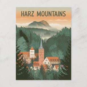 Harz Deutschland vintage Postkarte