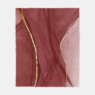 Harzkunst, dunkelroter Marsala-Abstrakter Hintergr Fleecedecke