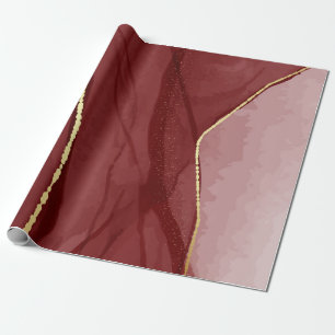 Harzkunst, dunkelroter Marsala-Abstrakter Hintergr Geschenkpapier