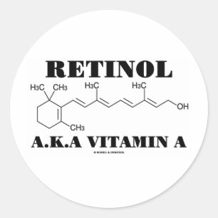 Harzöl-ALIAS Vitamin A (Harzöl-Molekül) Runder Aufkleber