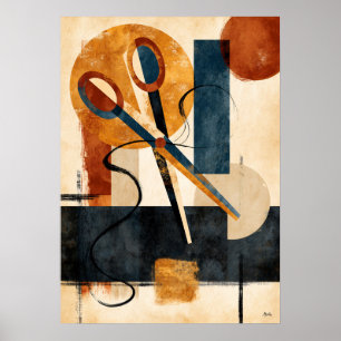 Hasami Thread Rhythm Japanische Geometrische Scher Poster
