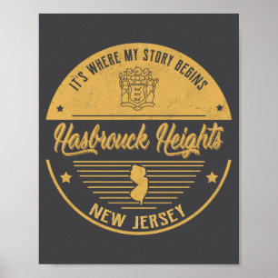 Hasbrouck Heights New Jersey Hier beginnt meine Ge Poster