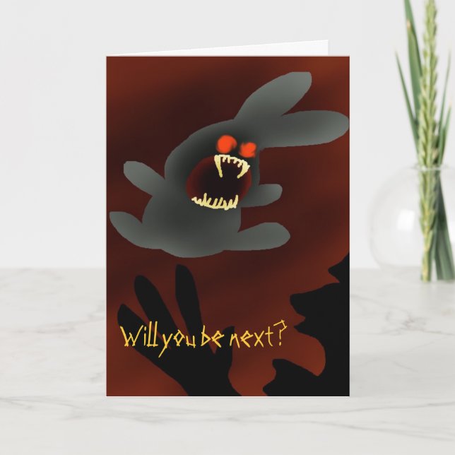 Häschen-Angriff Feiertagskarte (Vorderseite)