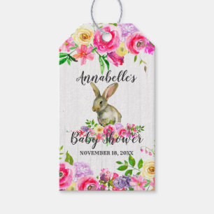 Häschen-Aquarell-BlumenBabyparty danken Y Geschenkanhänger