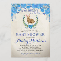Häschen BABYPARTY-Junge schöne Blumeneinladung