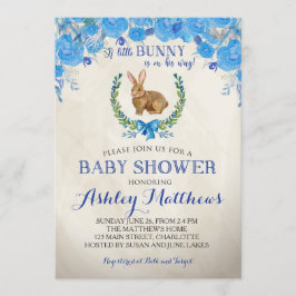 Häschen BABYPARTY-Junge schöne Blumeneinladung Einladung