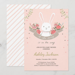 Häschen-Babypartyeinladung Kaninchen-Frühling mit Einladung