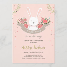 Häschen-Babypartyeinladung Kaninchen-Frühling mit Einladung