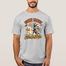 Häschen-Bandit Halloween-Shirt | Skelett jagt Kani
