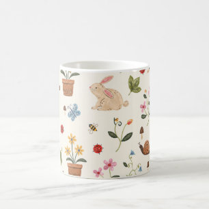 Häschen-Blumen-Tasse Süßer Hase & Blume Kaffeetasse