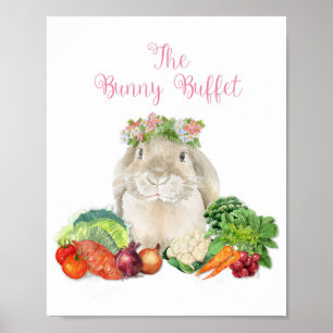 Häschen-Buffet-Ostern-Party-Plakat-Dekoration Poster