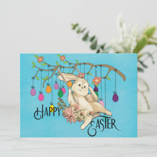 Häschen feiert Ostern Feiertagskarte