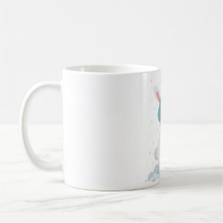 Häschen hält Laterne im Schneewinter Kaffeetasse