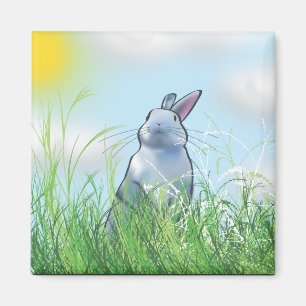 Häschen im Gras Magnet