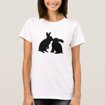 Häschen-Kaninchen-T - Shirt (schwarze Silhouette)