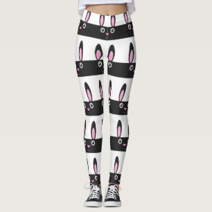 Häschen-Lächeln-Streifen-Muster Leggings